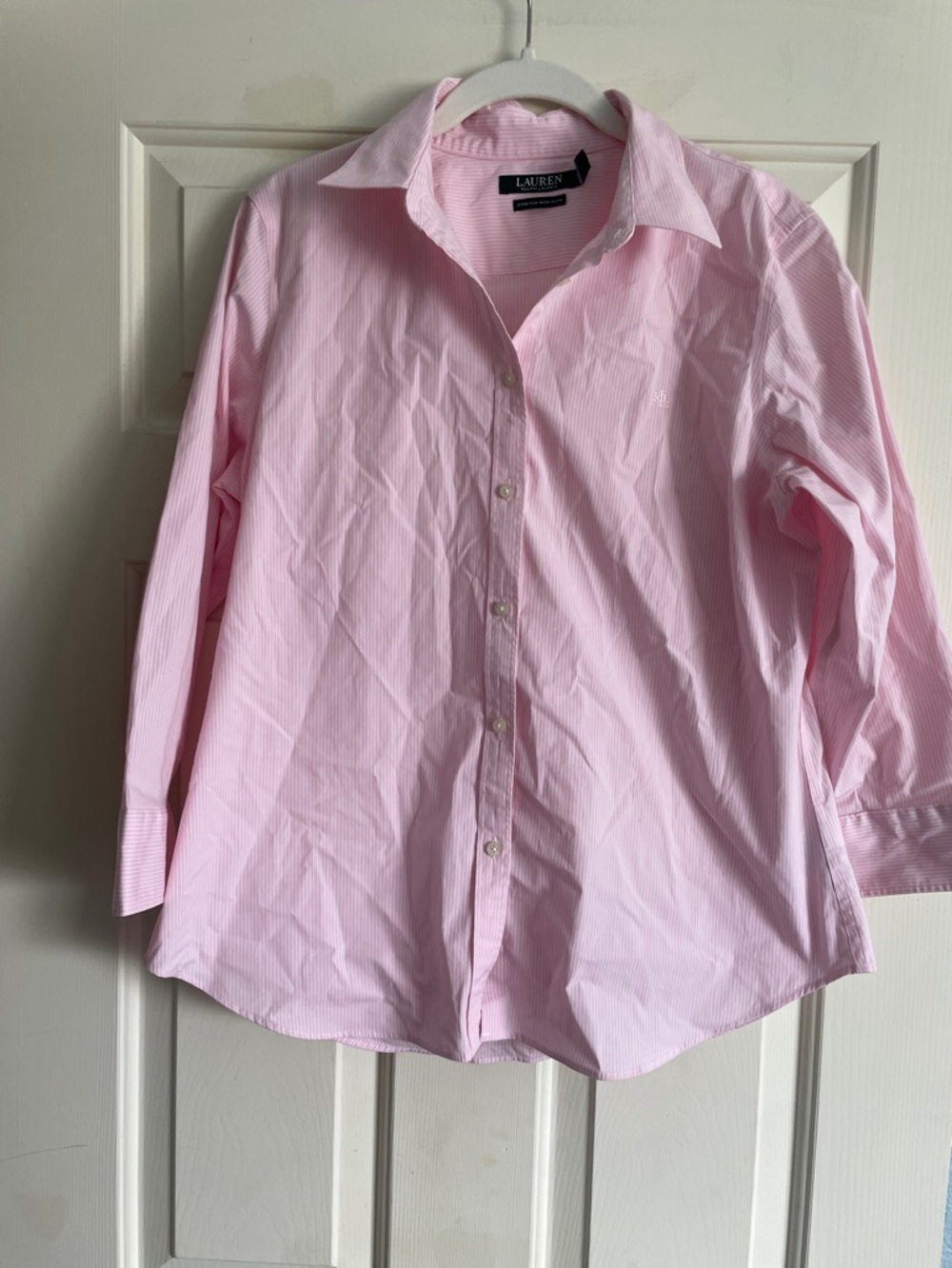 Lauren Ralph Lauren pink striped button down size large